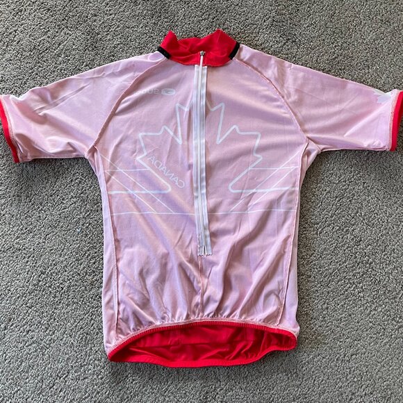SUGOI Men's Size Small Cycling Jersey Canada Logo Red White 3/4 Zip Short Sleeve - Picture 11 of 13